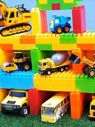 挖掘机挖土工程车玩具推土机压路机工作游戏